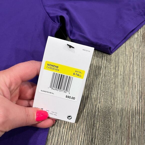 NWT Nike WNBA Womens Dri-Fit Los Angeles Sparks Performance T-Shirt Purple ST - Picture 4 of 7